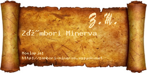 Zámbori Minerva névjegykártya